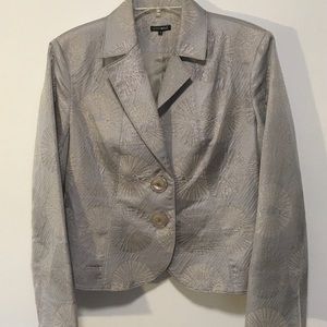 Sz 8 Jacket BEAUTIFUL fabric gold, silver, gray